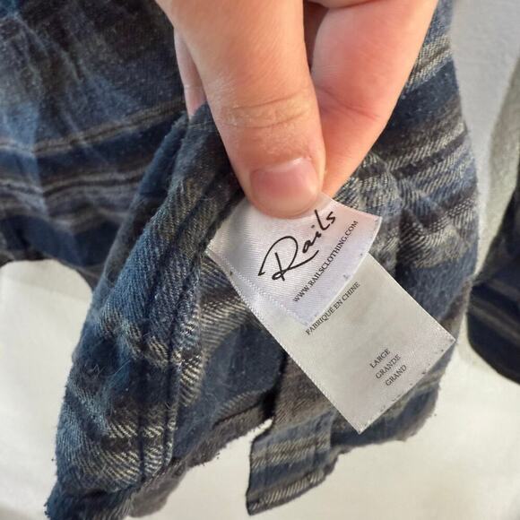 Rails Men's Runson Painted Bluff Stripe Blue Button Down Collared Shirt Large - Picture 7 of 7